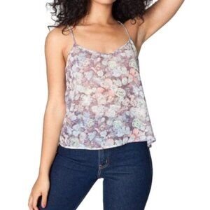 American Apparel Women's Floral Cami Tank Top blouse Sheer Chiffon Size XS